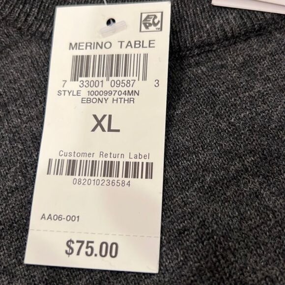 Club Room Merino Wool blend Ebony Heather crew neck sweater size XL NWT - Picture 4 of 10